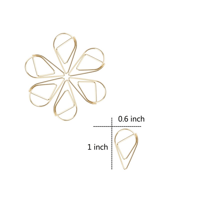 VENCINK 300 Pieces Gold Cute Paper Clips Stainless Steel Drop-Shaped Paper Clips for School Office Supplies Baby Shower Crafts Scrapbooking Bookmarks Kids Women Planners by VENCINK - Image 5